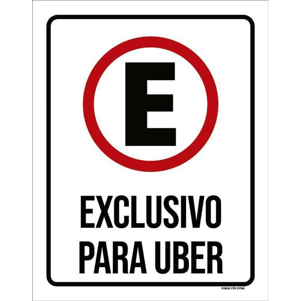 Placa De Sinalização - Estacionamento Exclusivo Uber 36X46