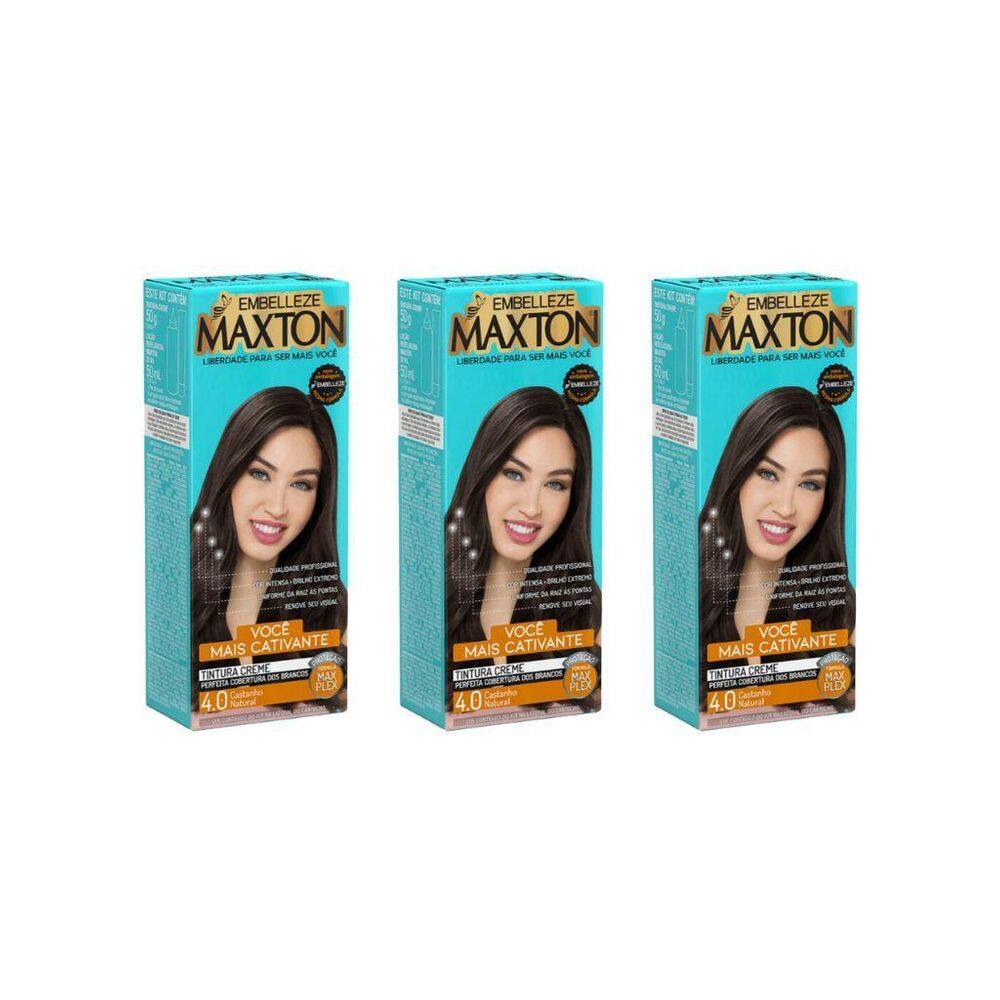 Coloraçao Maxton 4.0 Castanho Natural Paixao-Kit C/3Un