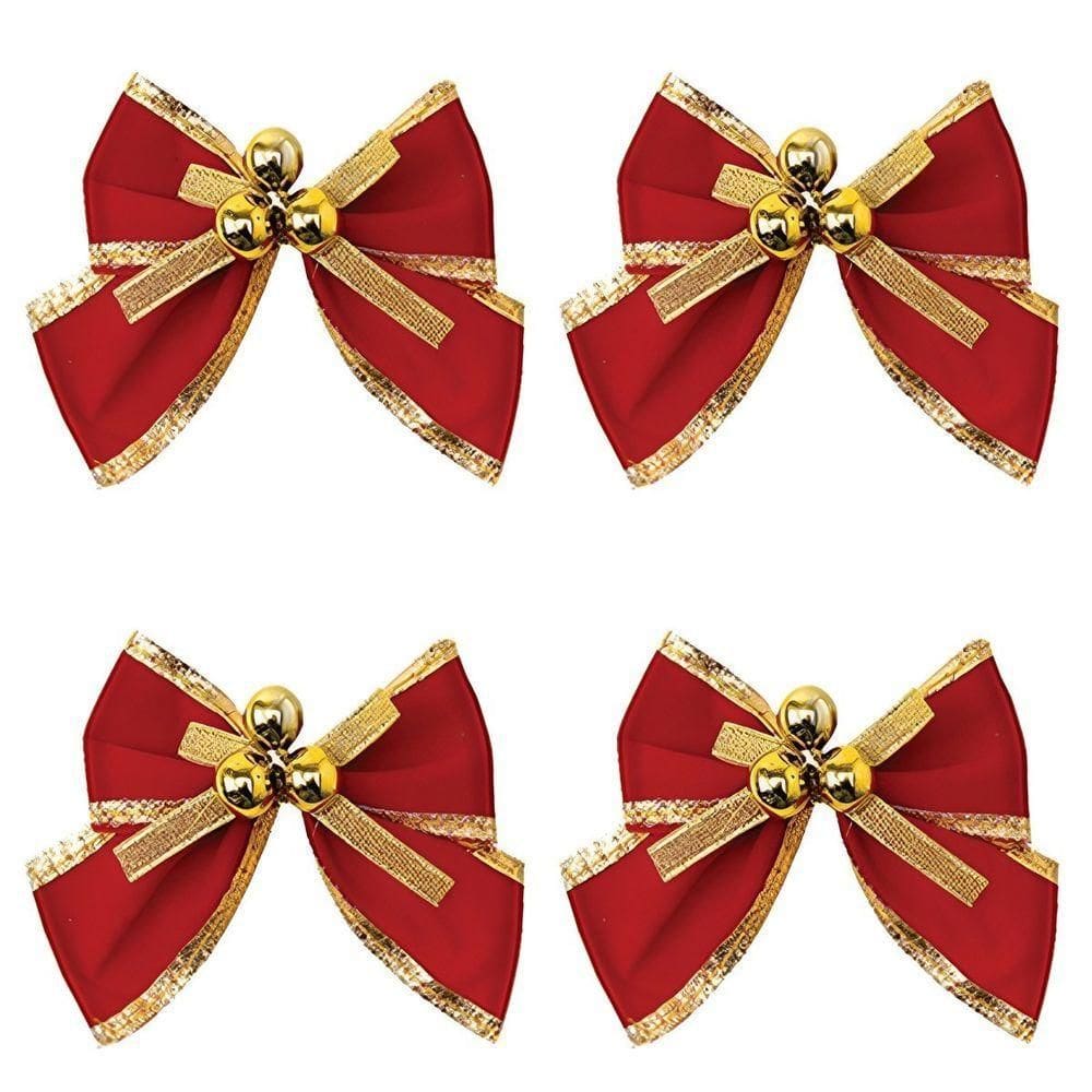 Kit 12 Laços De Bolinhas Pingentes Dourado Brilhante 10cm