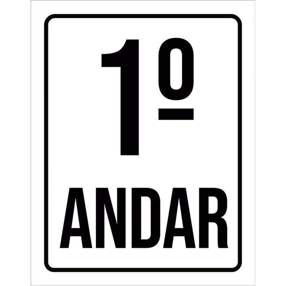 Kit 3 Placas Sinalização Ambiente Identificação 1º Andar