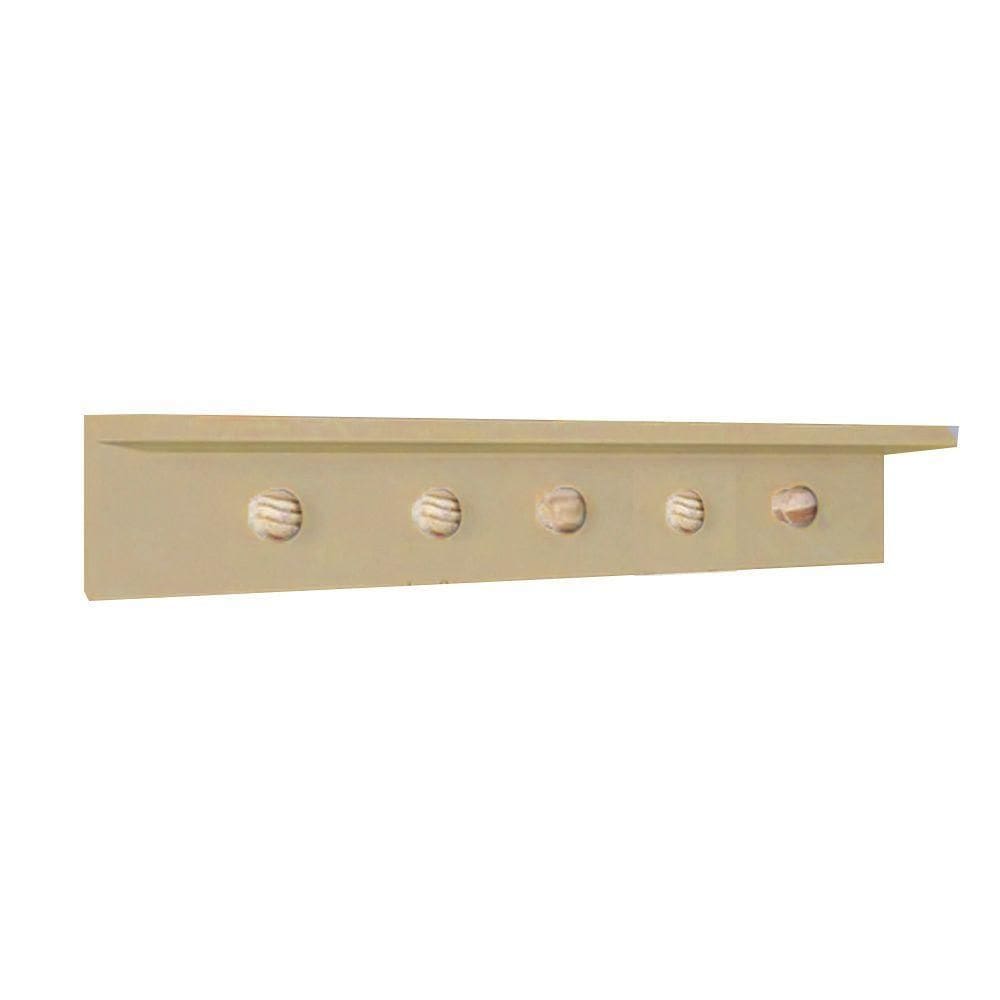 Cabideiro De Parede Pendurador Pinus Natural Em Mdf