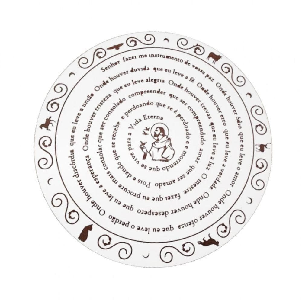 Mandala Oração De São Francisco Mdf Branco 60Cm