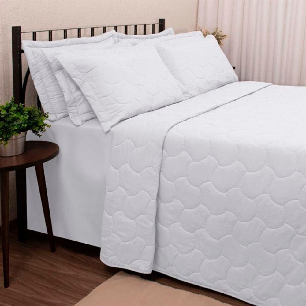 Kit Cobre Leito Buettner Liso Casal Sonata Branco