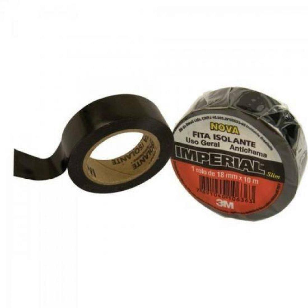 Fita Isolante 18mm X 20m Imperial Slim Preta 3m