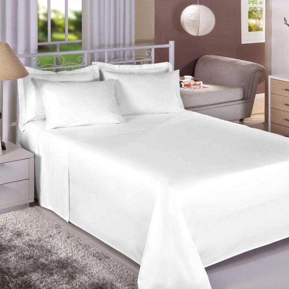 Jogo De Cama Solteiro 130 Fios Premium Plus 3 Peças Branco