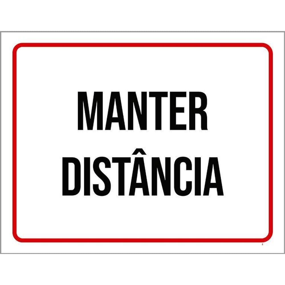 Kit 3 Placas Sinalização - Manter Distância Ml3770