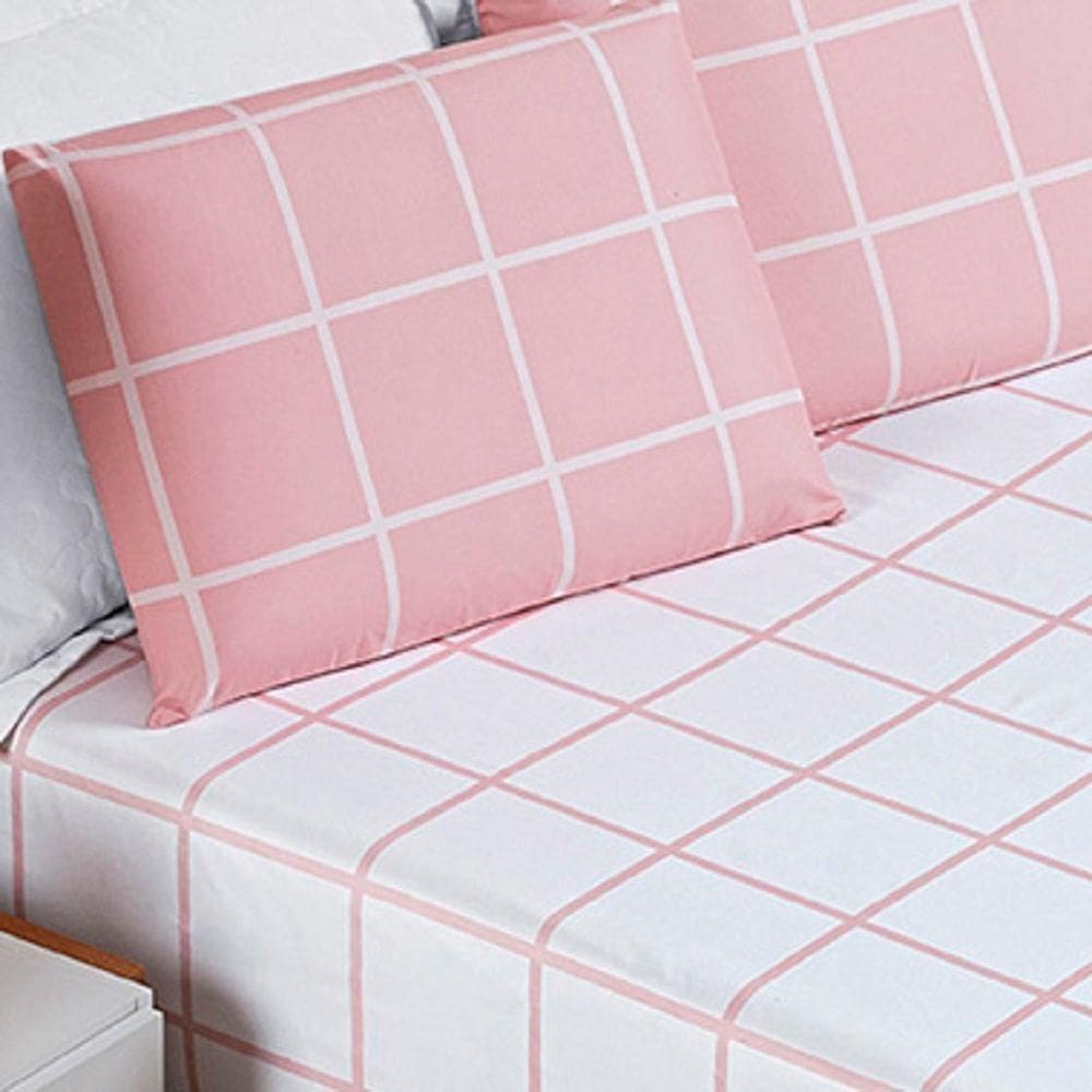 Jogo De Lençol Queen Square 3 Peças Rosa