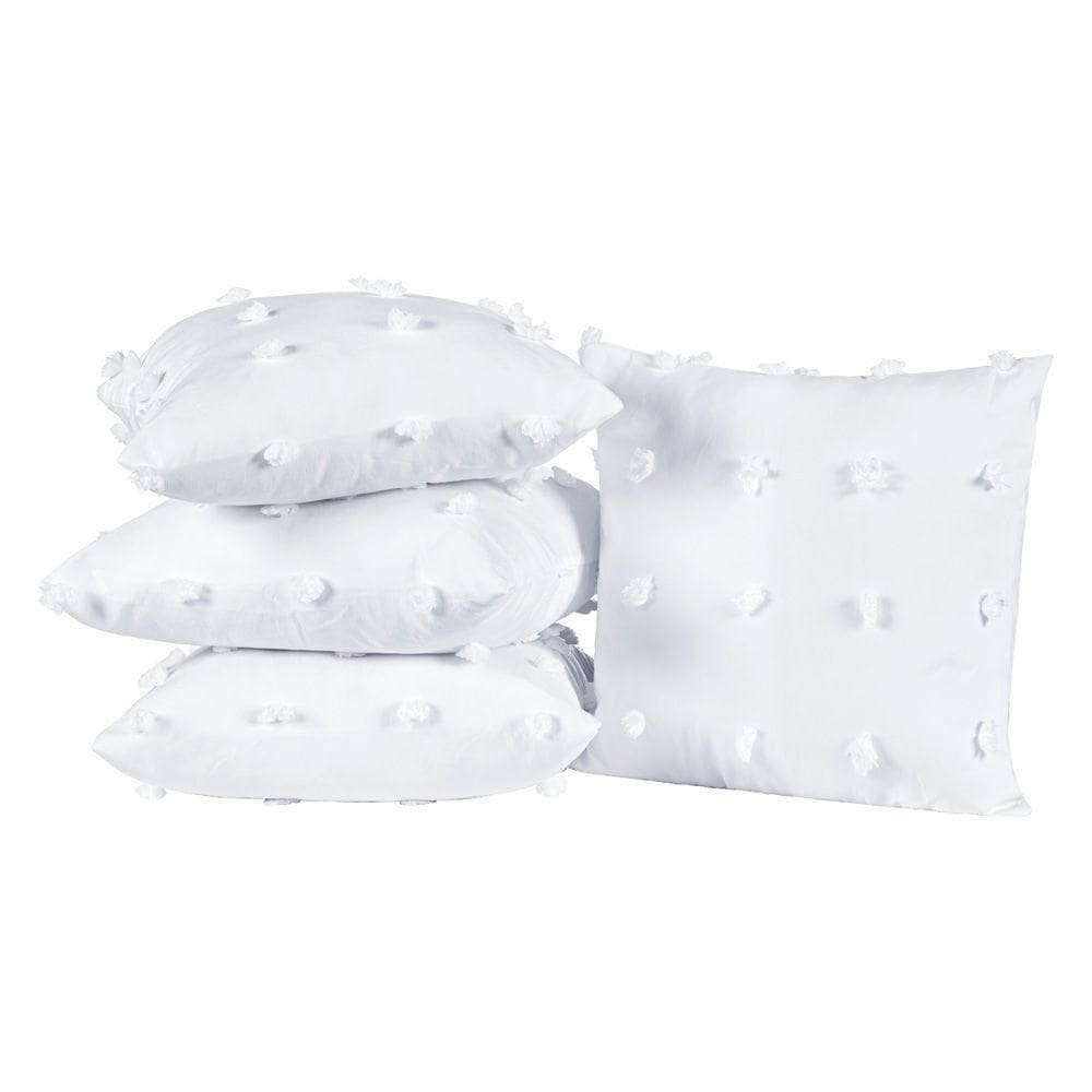 Capas De Almofadas Poppy 45cm X 45cm 04 Peças - Branco