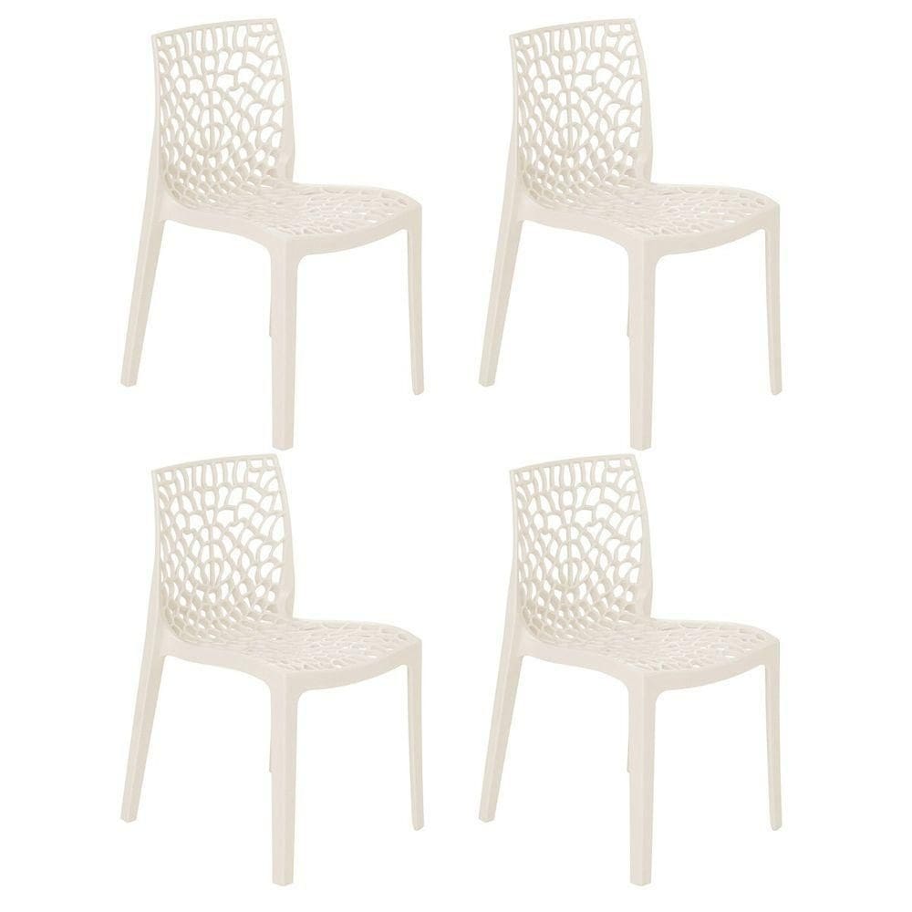 Kit 4 Cadeiras De Jantar Cozinha Gruvyer Creme