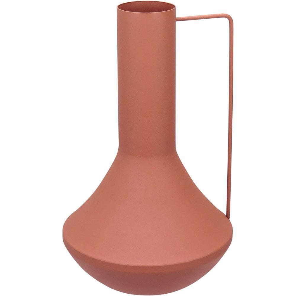 Vaso Decorativo Enfeite Casa Aparador Garrafa Home&co Metal 35x21x21cm Marrom