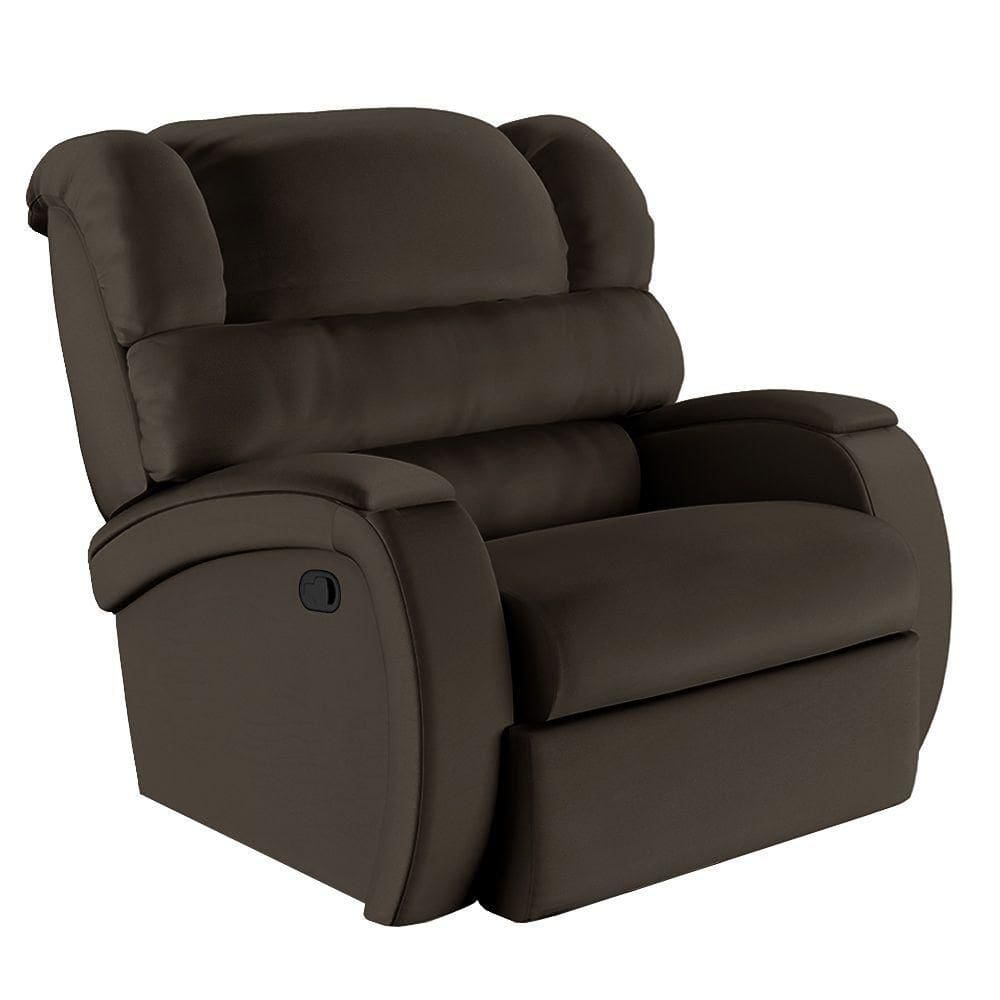 Poltrona Do Papai Reclinável Napoli Manual Gatilho Pu Marrom Fh1 - D\\`rossi