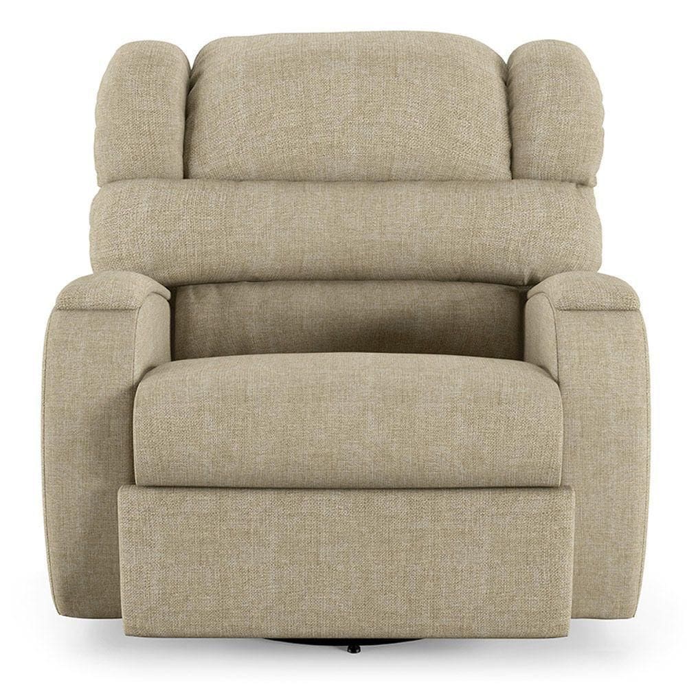 Poltrona Do Papai Reclinável Napoli Glider Giratória Usb Linho Fh1 - D\`rossi Cor Bege