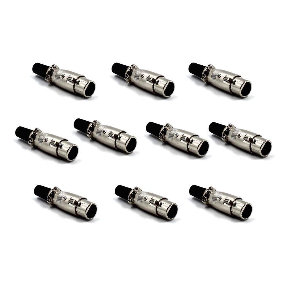 Plug Xlr Canon Fêmea 3 Polos Niquelado 2 Unidades
