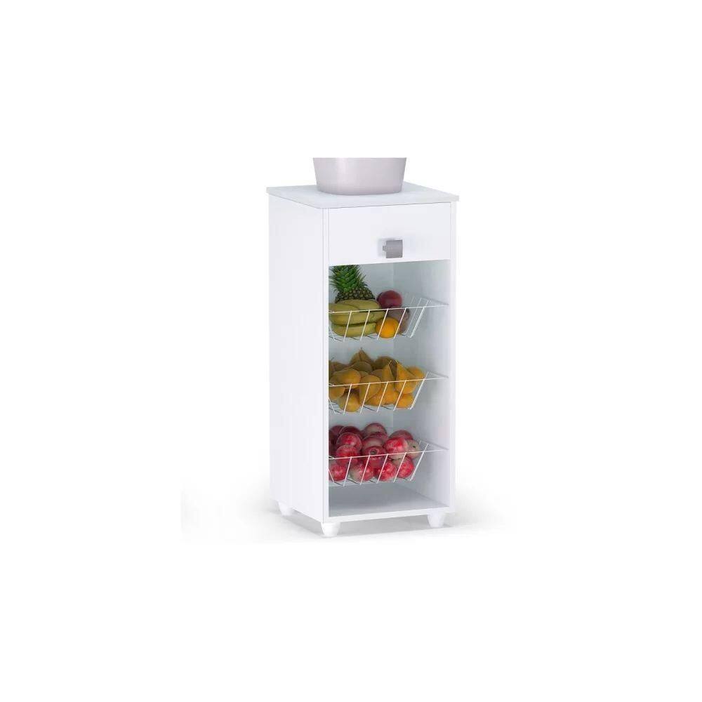 Balcão Fruteira Com 01 Gaveta Para Cozinha Clarice Branco