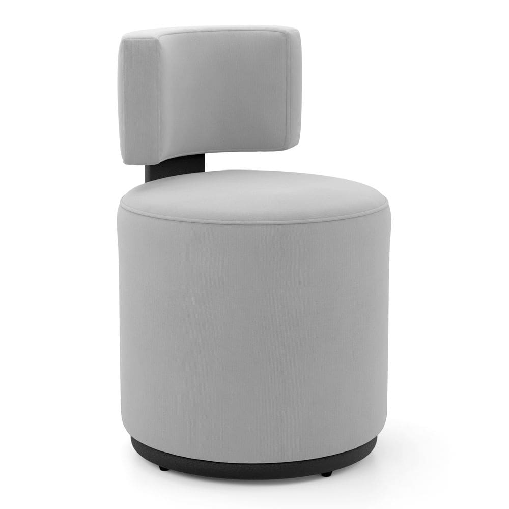 Puff Decorativo Orgânico Living Melis Veludo Cinza Claro Sintético Preto - Desk Design