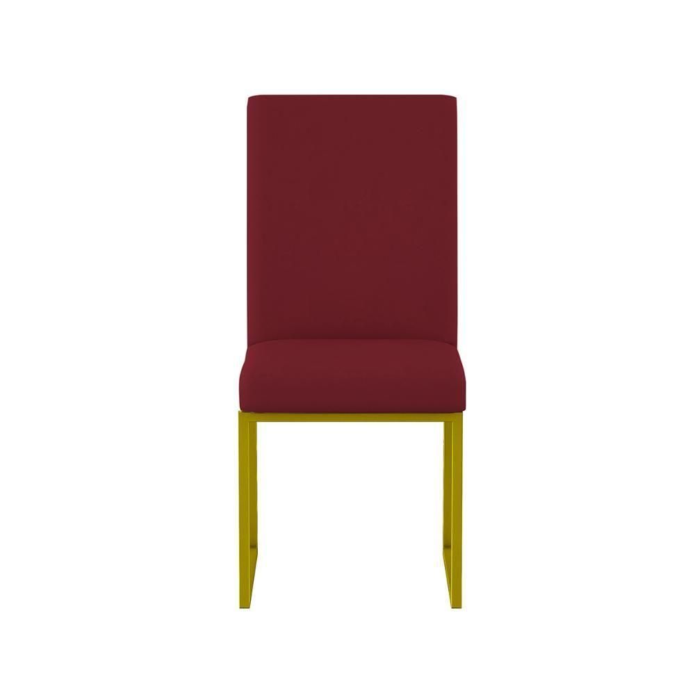 Cadeira Estofada Base De Ferro Dourado Para Mesa De Jantar Marsala