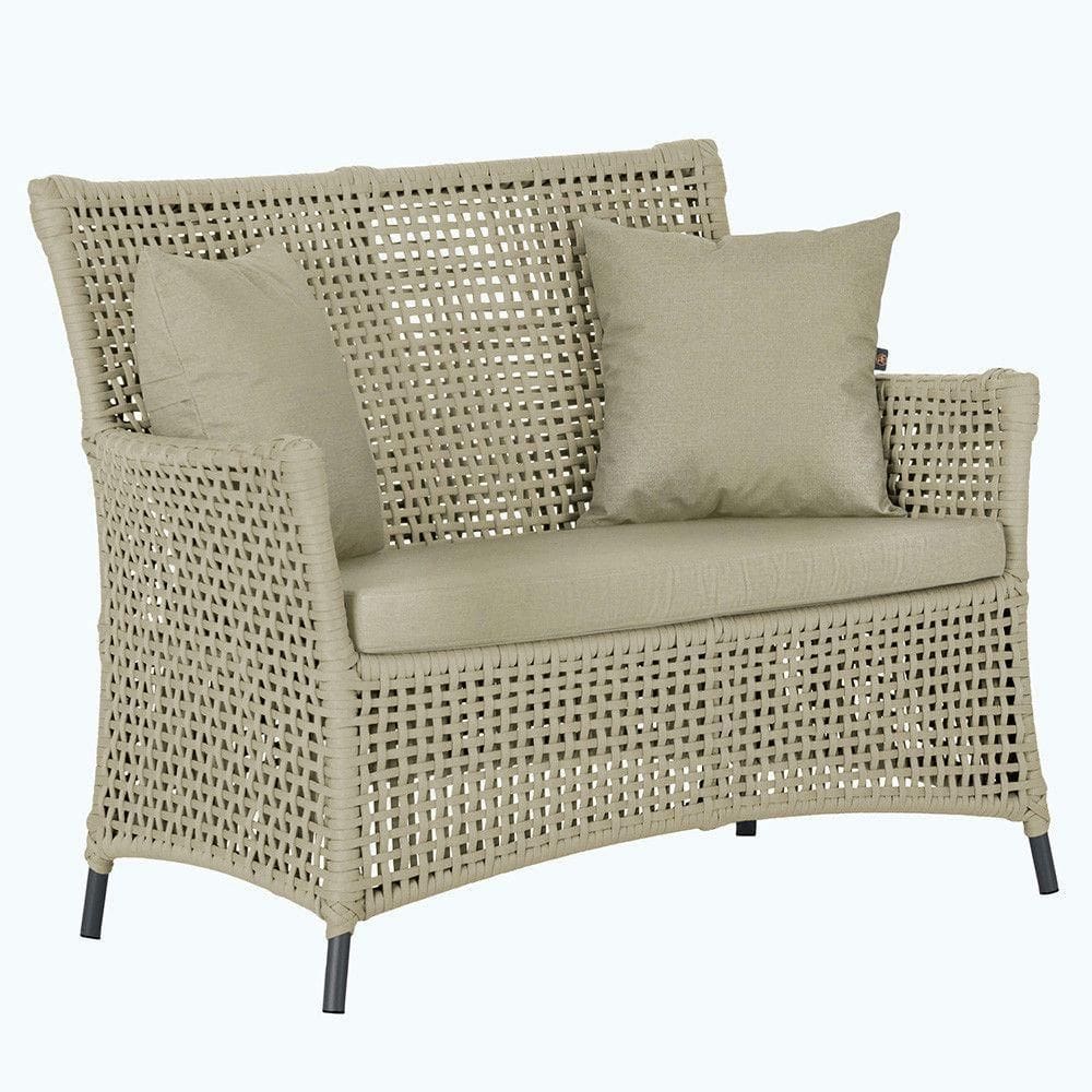 1 Sofá área Externa Igapó Alumínio Preta Corda Náutica E7 Rami