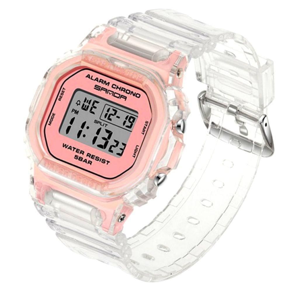 Relógio De Pulso Sanda Correia Transparente Casual