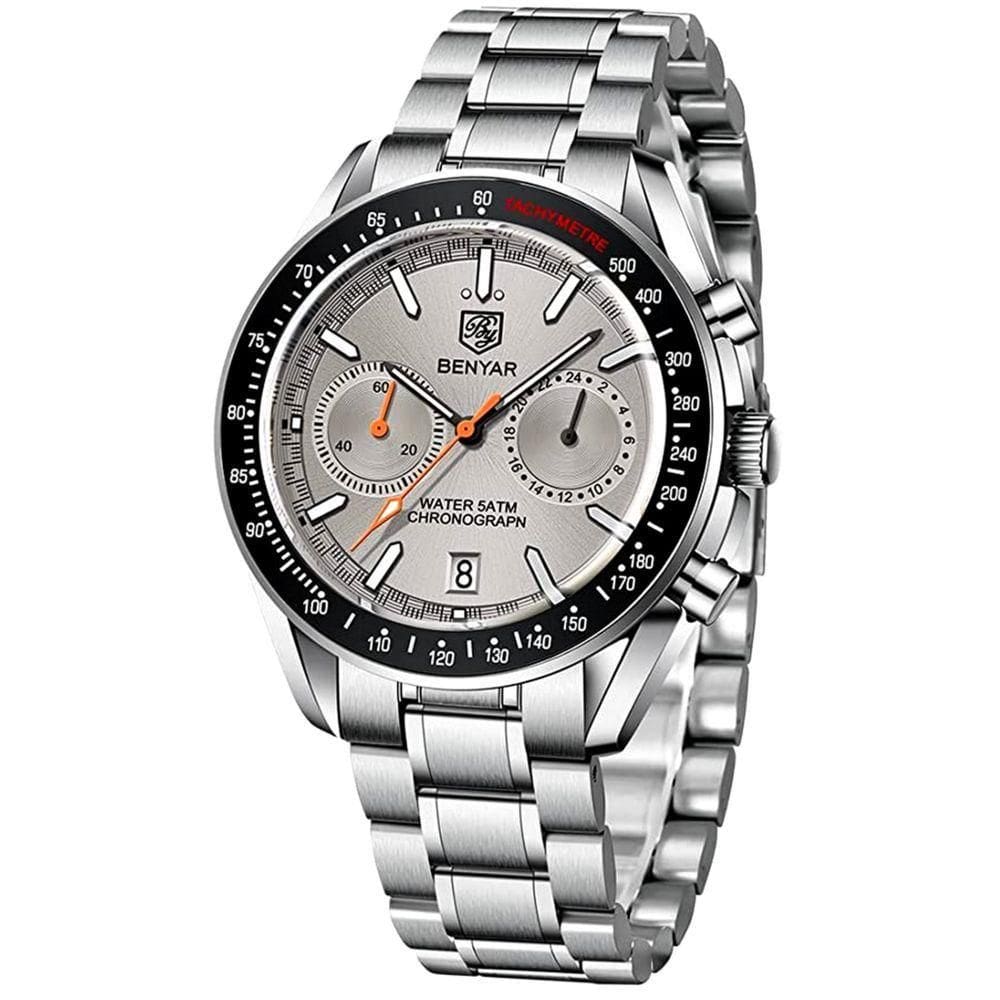 Relógio De Pulso Inox Com De Borracha Genuína A Prova Dagua