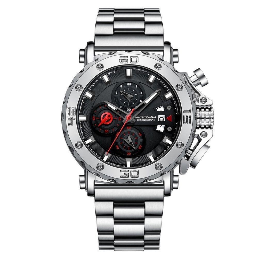 Relógios Masculinos Crrju Pulseira De Aço Inoxidável De Luxo