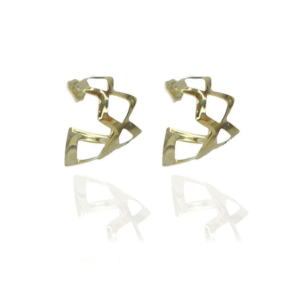 Brinco Argola De Losango Folheado A Ouro 18K
