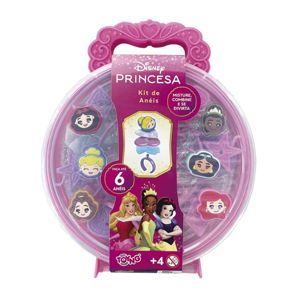Brinquedo Toyng Decora e Monta Disney Princesa Kit de Anéis +4