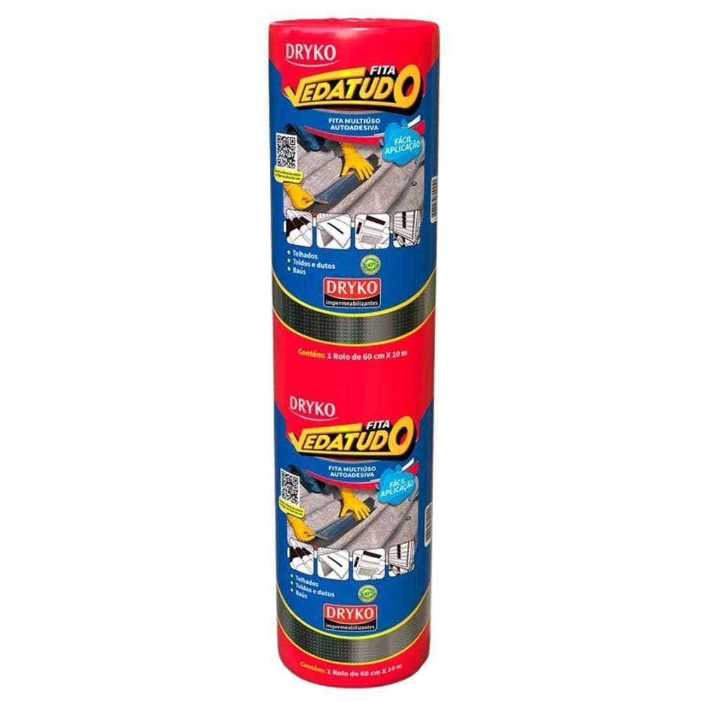 Fita Vedatudo Alumínio Multiuso Autoadesiva - Dryko 60cm X 10m
