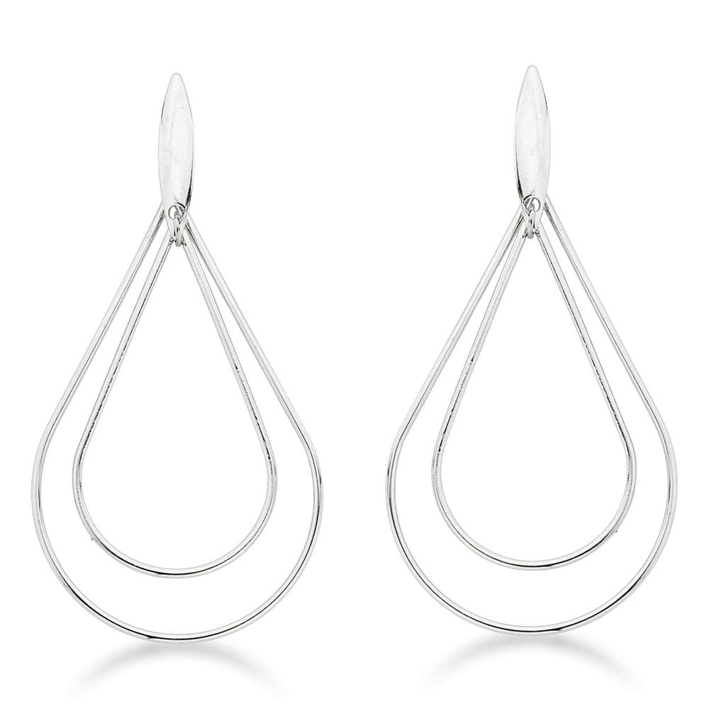 Brinco Pendurado Prateado Aço Inox Hipoalérgico Casual