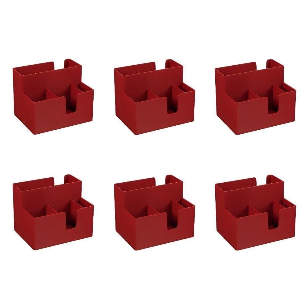 Kit 6 Porta Guardanapo E Sachês 14 X 10,6 X 9,4 Cm Vermelho Coza