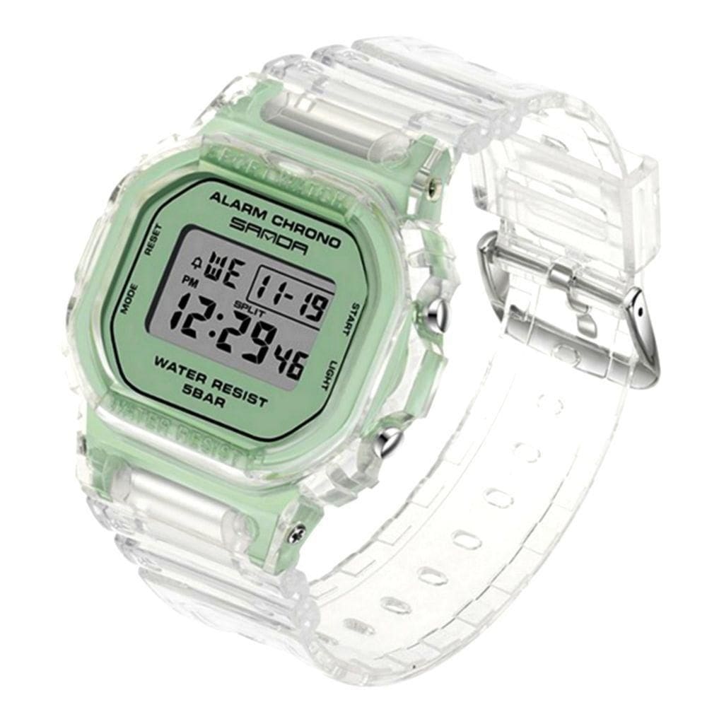 Relógio De Pulso Sanda Correia Transparente Casual