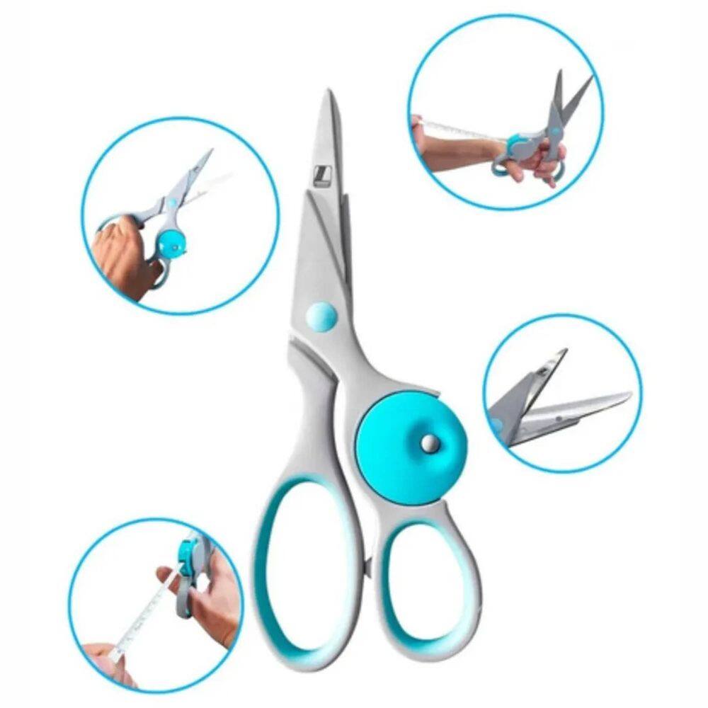 Kit Tesouras Fita Métrica Profissional Patchwork Precisão