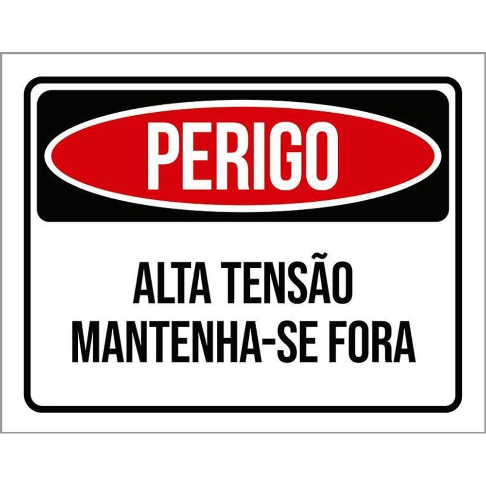 Kit 3 Placas Perigo Alta Tensão Mantenha-Se Fora