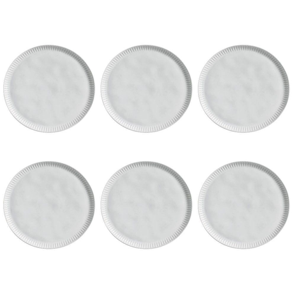 Conjunto De Pratos Rasos 06 Peças Linhas New White Porto Brasil