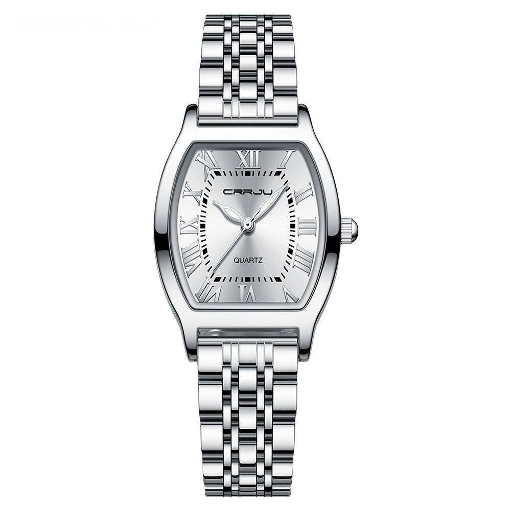 Relógio Crrju Negócios Casual Feminino De Quartzo Prata