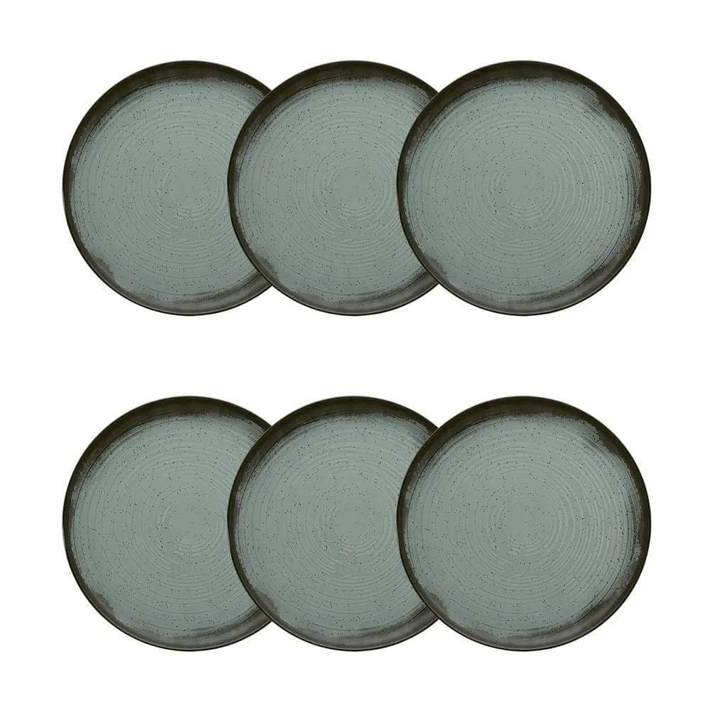Conjunto De Pratos De Sobremesa 06 Peças Flat Pacífico Oxford