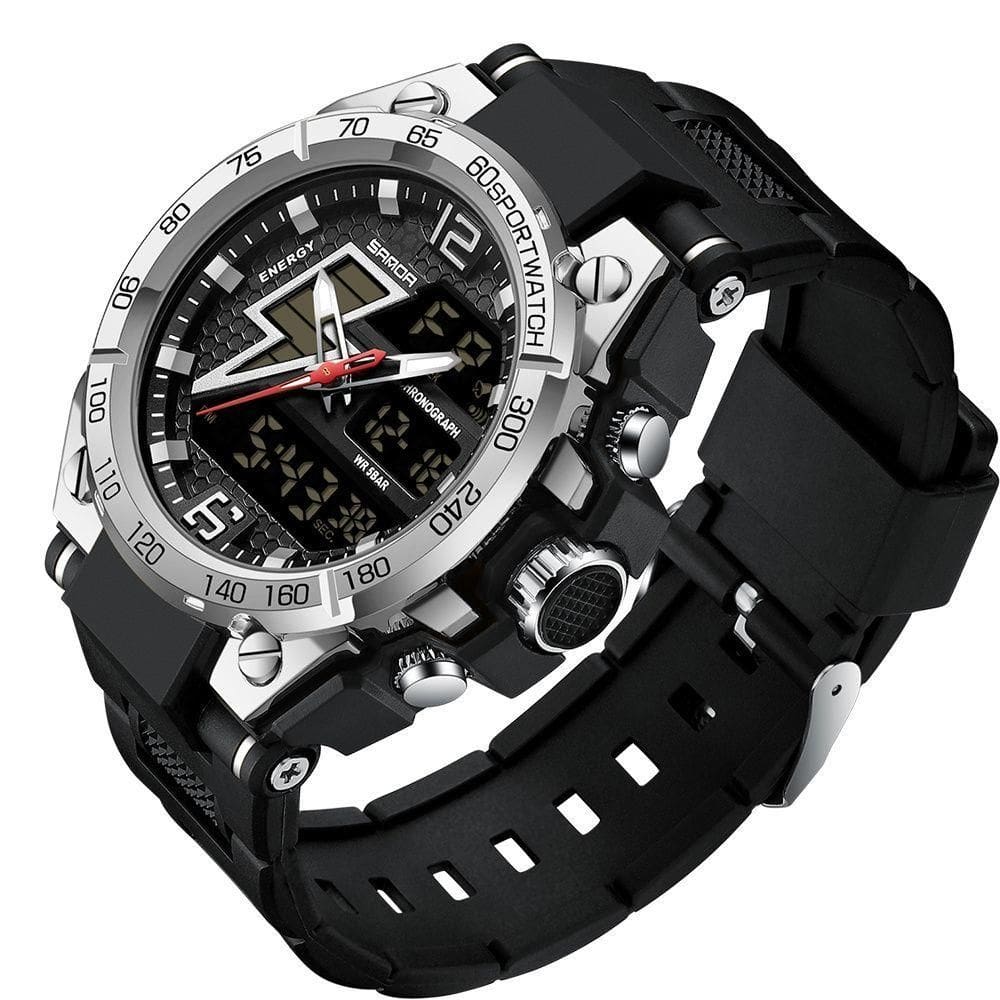 Relógio Masculino Militar Esportivo Digital 6137 Preto Cinza