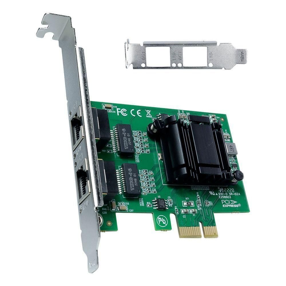 Placa De Rede Dual Port 10-100-1000 Pci-e Com Suporte Low Profile Prv2p1000e