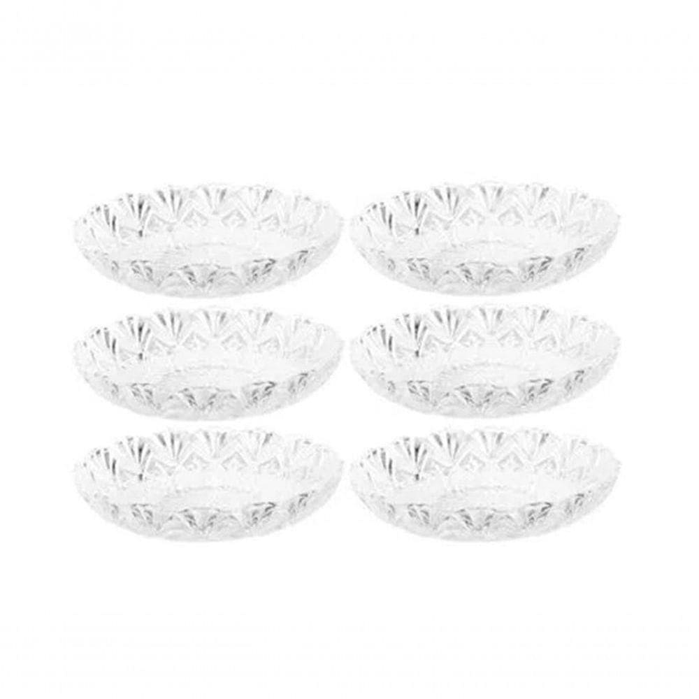 Jogo De Petisqueira Em Vidro 6 Peças Vidro Cristal 12,5cm