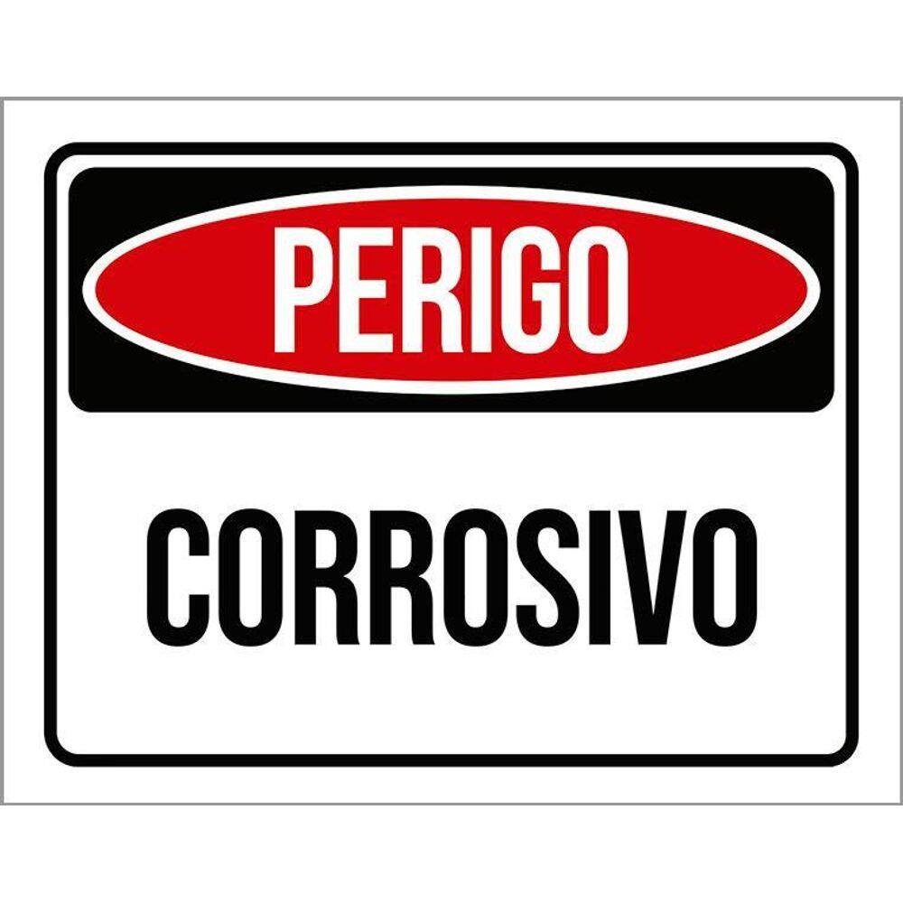 Placa De Sinalização - Perigo Corrosivo 36X46