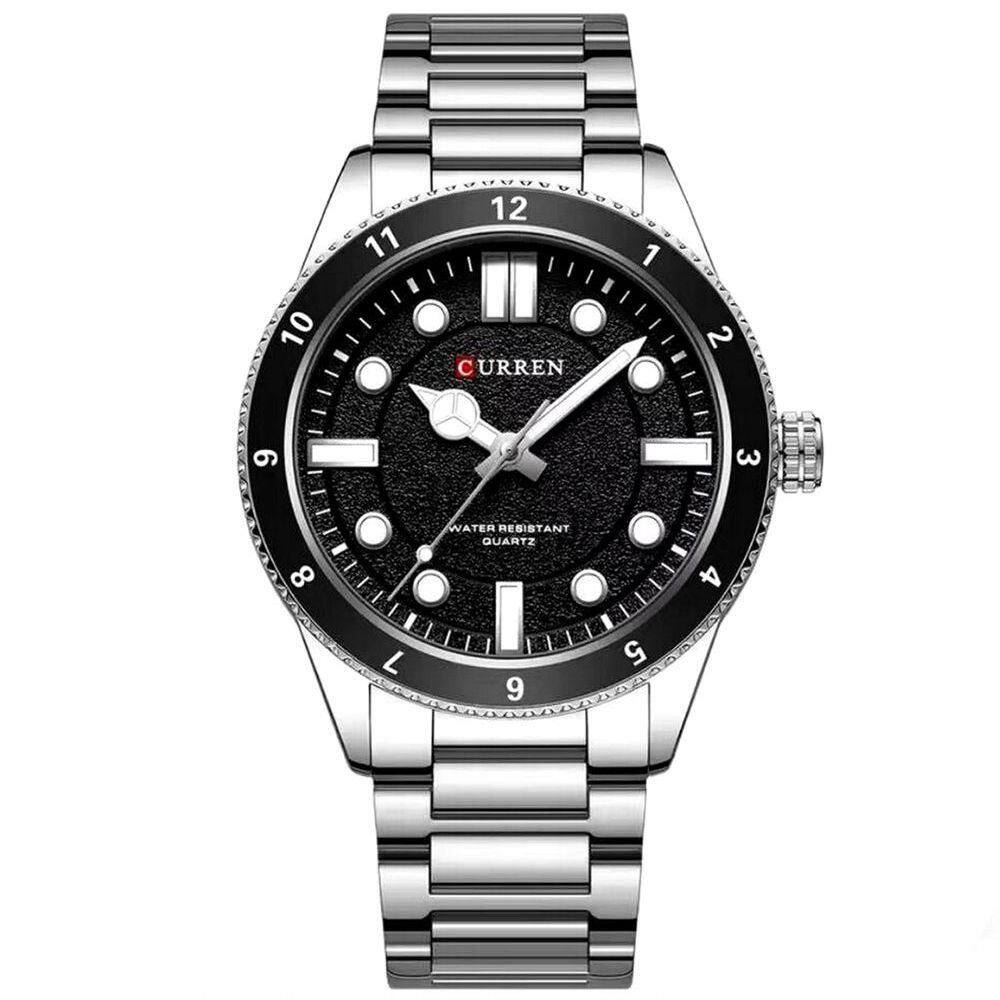 Relógio De Quartzo Masculino Pulseira De Aço Inoxidável Design Classico Impermeavel Prata
