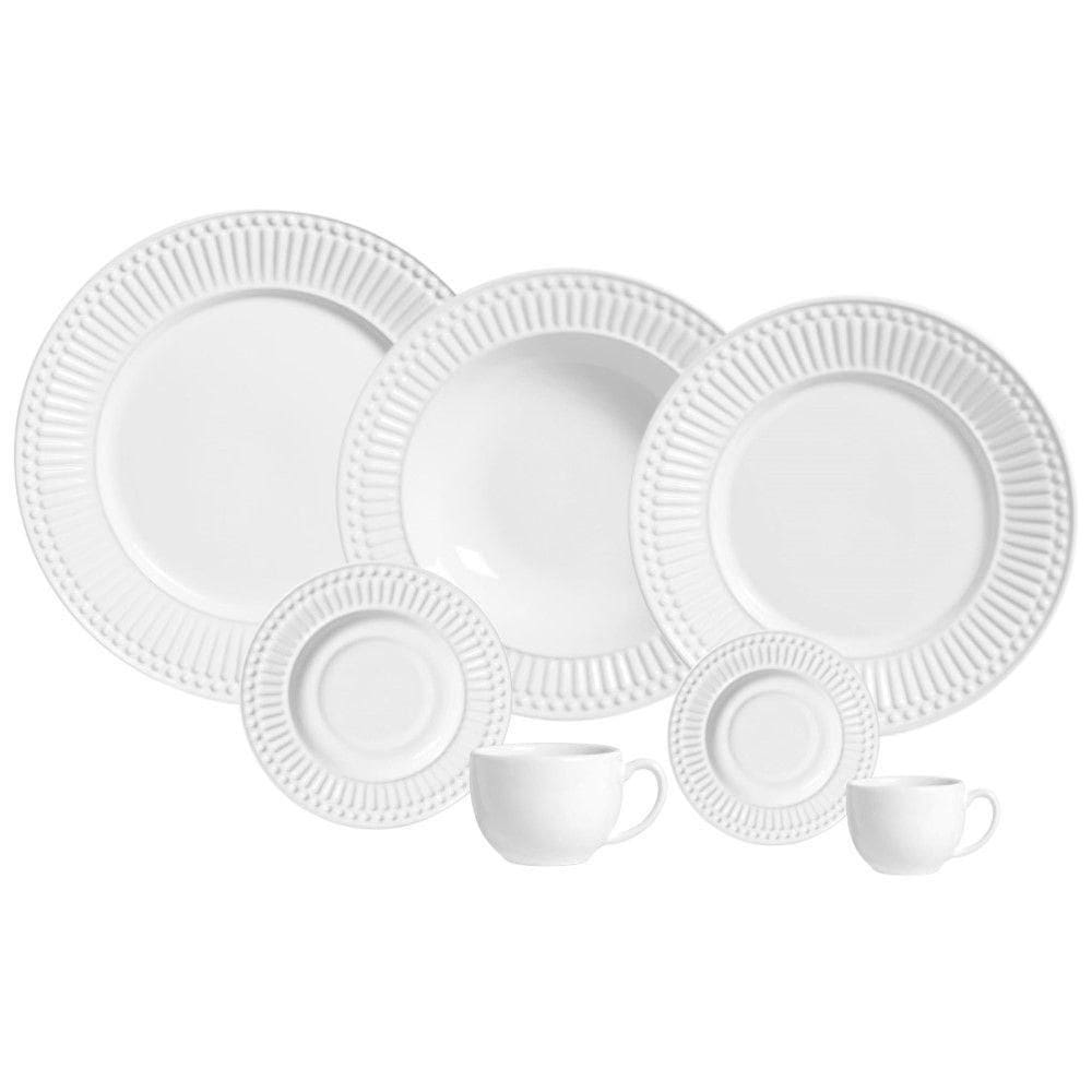 Aparelho De Jantar 42 Peças Roma Branco Porto Brasil