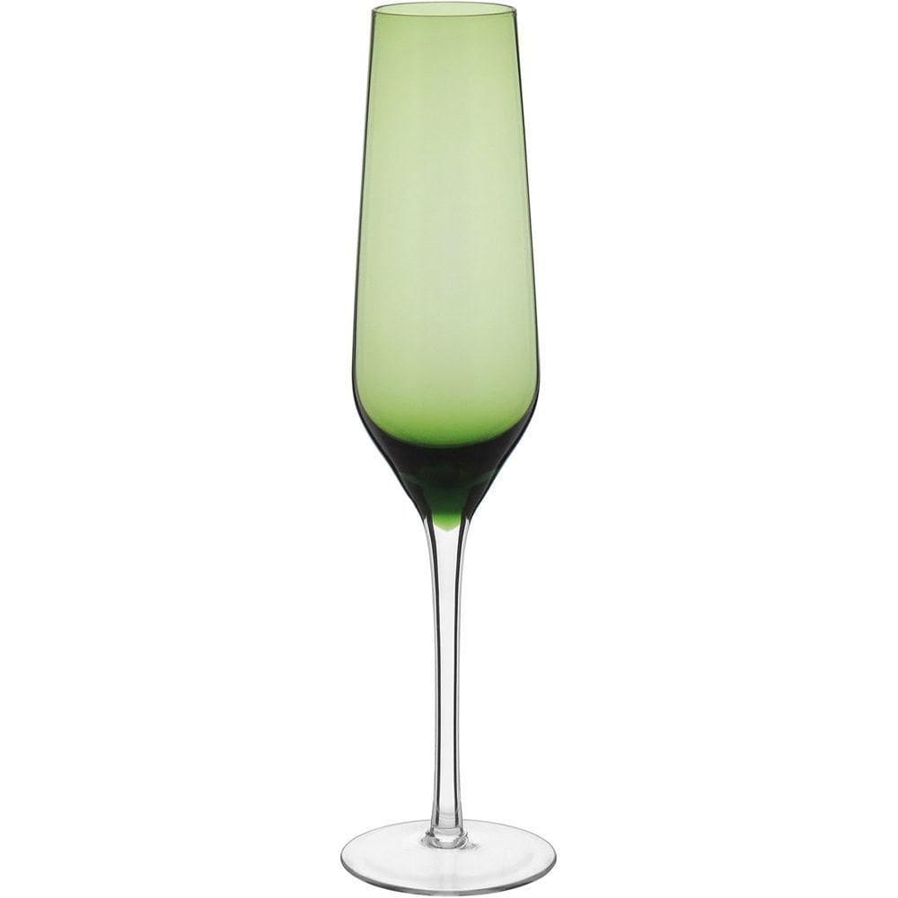 Jogo 2 Taças Champanhe Home&co Ballet Vidro 195ml 26x7x7cm Verde