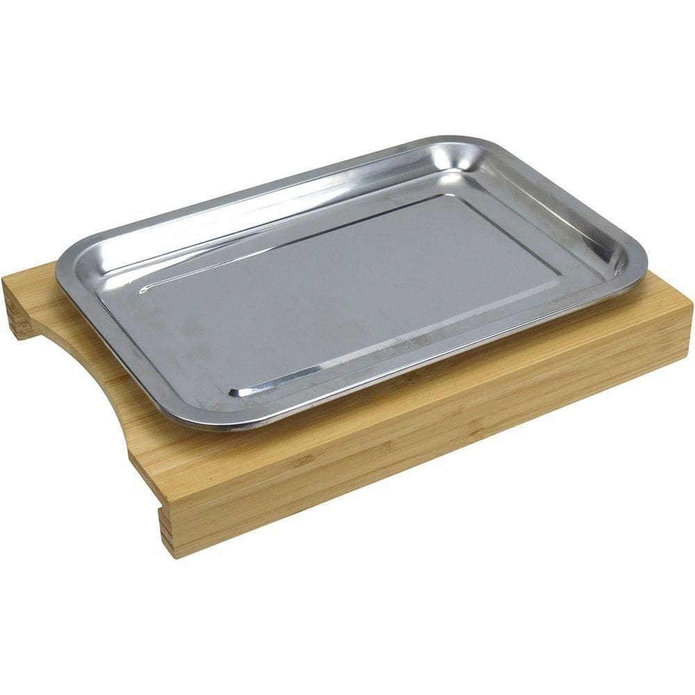 Tábua De Corte 1 Gaveta Coletora Inox Home&co Retangular Bambu 4x34x24cm Natural
