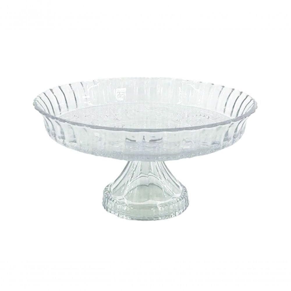 Prato Para Bolo Vidro C/ Pe 30cm