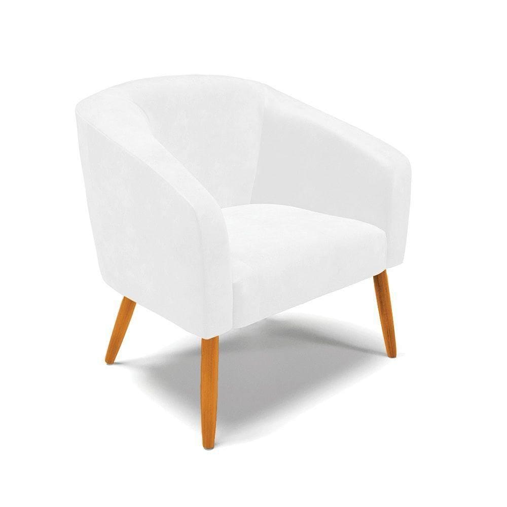 Cadeira Sala De Jantar Pé Palito Castanho Stella Sintético Pu D03 - D`rossi Cor Branco