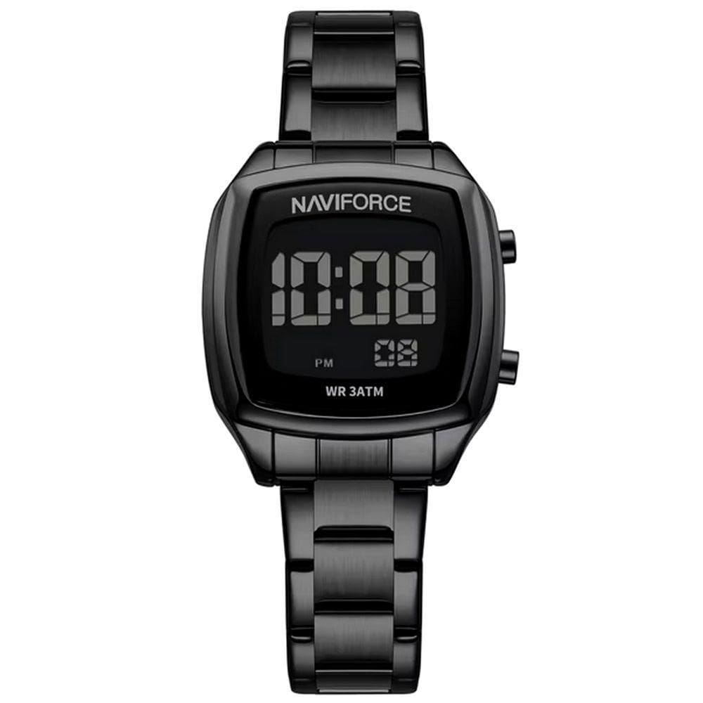 Relógio Digital Feminino Em Aço Inoxidável Design Casual Fashion Preto