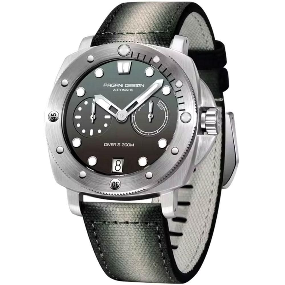 Relógio De Mergulho Mecânico Automático Masculino 200m à Prova D`água Cinza