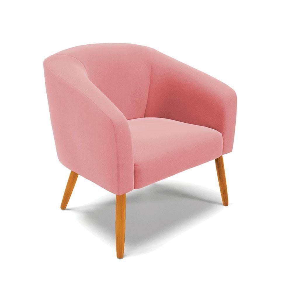 Cadeira Sala De Jantar Pé Palito Castanho Stella Suede Cor Rose