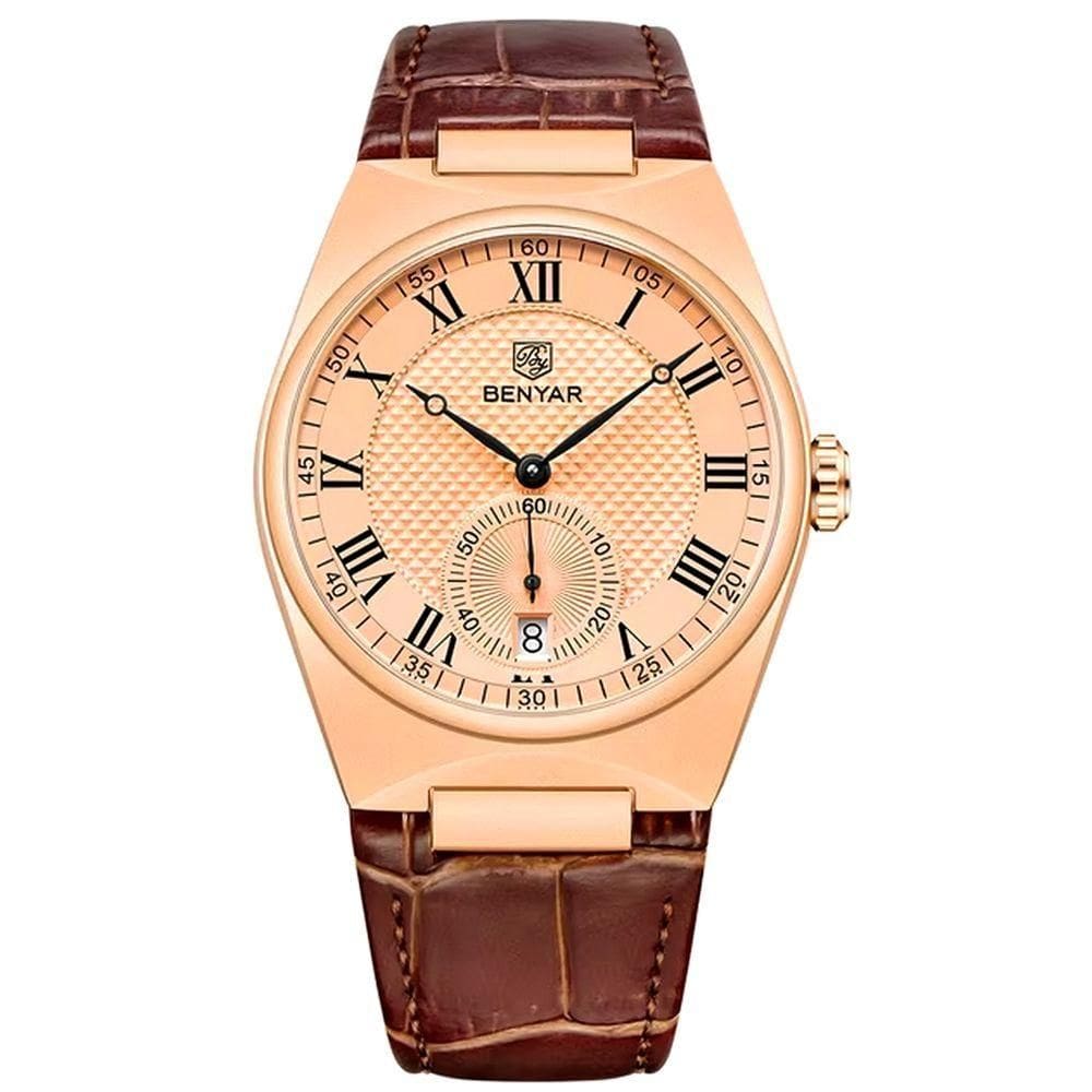 Relógio De Quartzo Retrô Masculino Pulseira Design Animal Print Impermeável 3atm Dourado