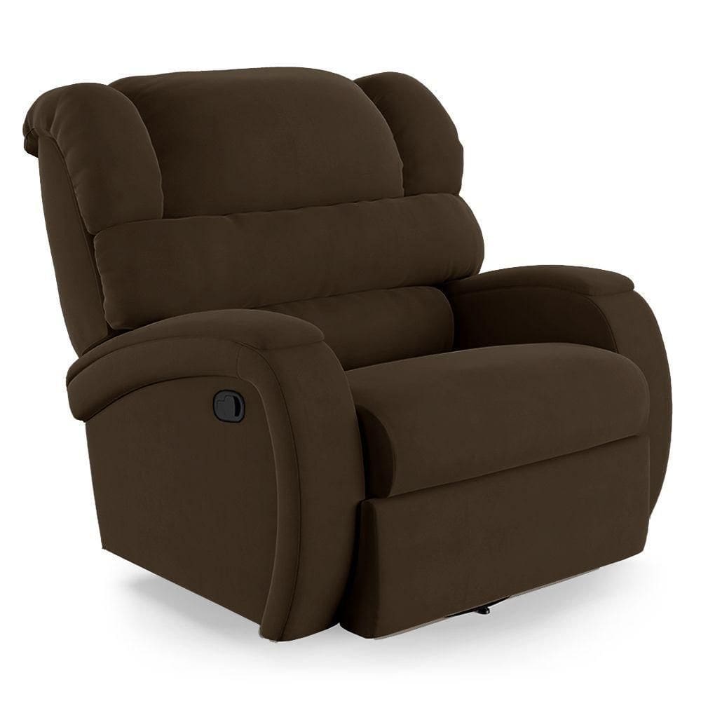 Poltrona Do Papai Reclinável Napoli Glider Giratória Veludo Marrom Fh1